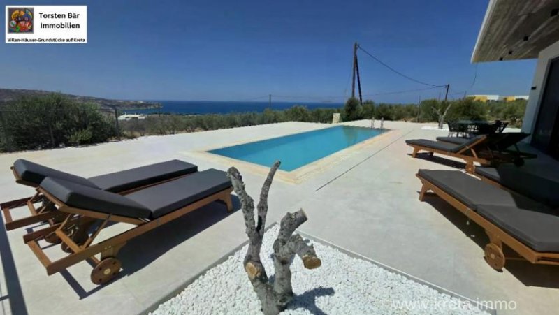 Pitsidia Kreta, Pitsidia Villa im Bau 160m² Wfl. Pool Meerblick Haus kaufen